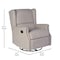 Flash Furniture Omma Swivel Glider Rocker Recliner Chair, Manual 360 Degree Swivel Wingback Recliner, Light Gray CY-RAC-537-LTGRY-GG - alternate 6